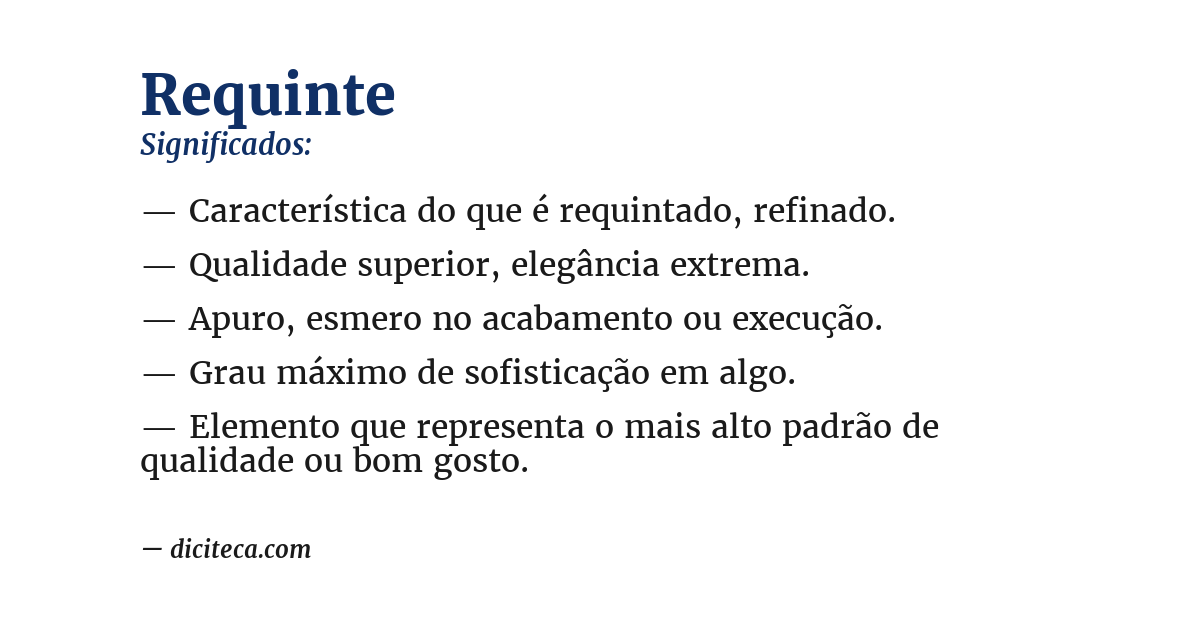 Significado de requinte
