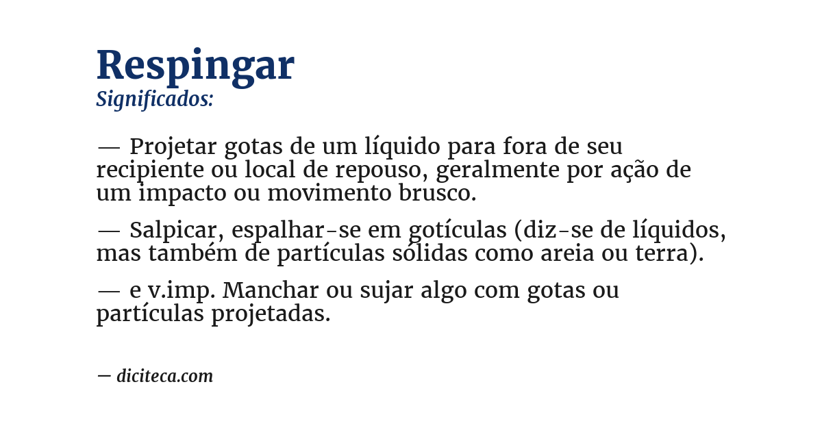 Significado de respingar