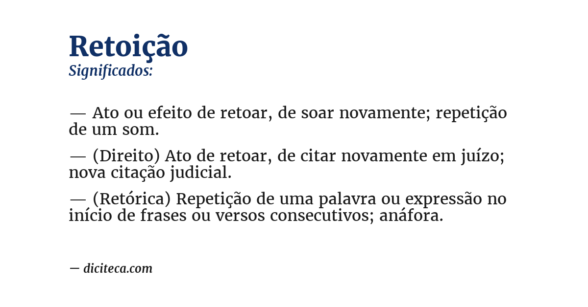 Significado de retoição