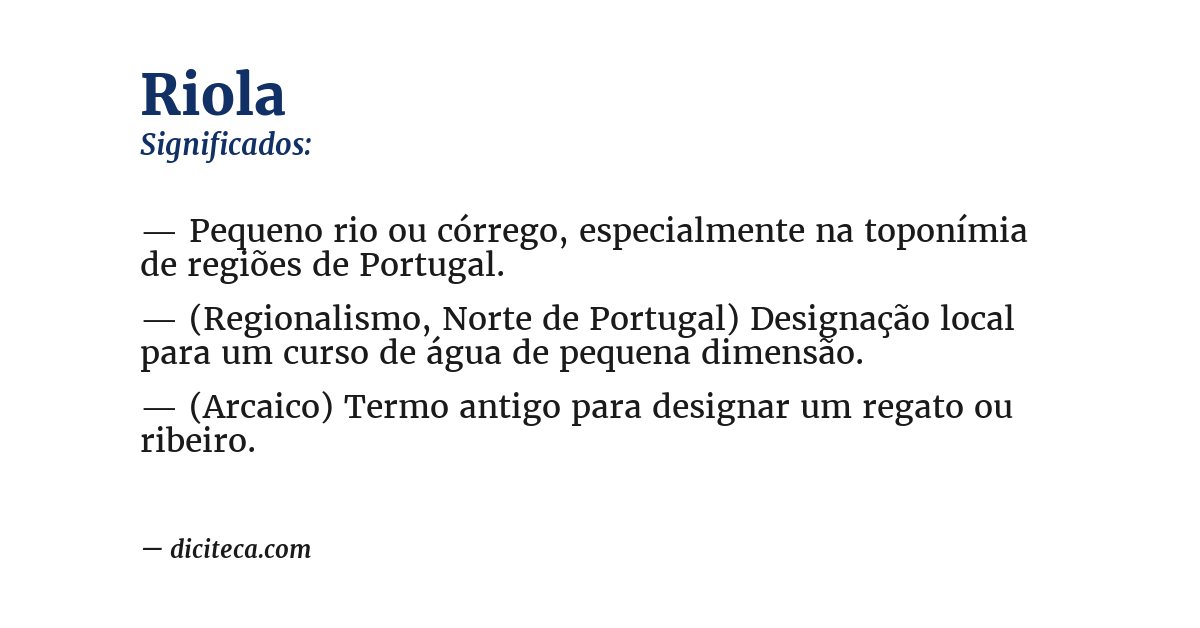 Significado de riola