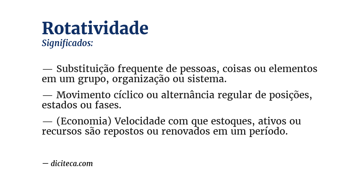 Significado de rotatividade