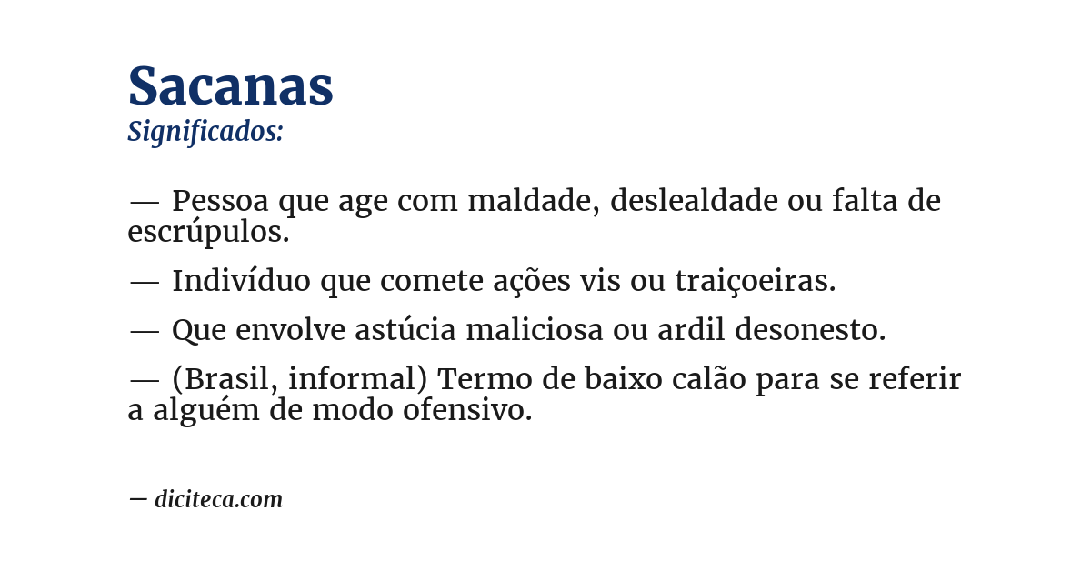 Significado de sacanas
