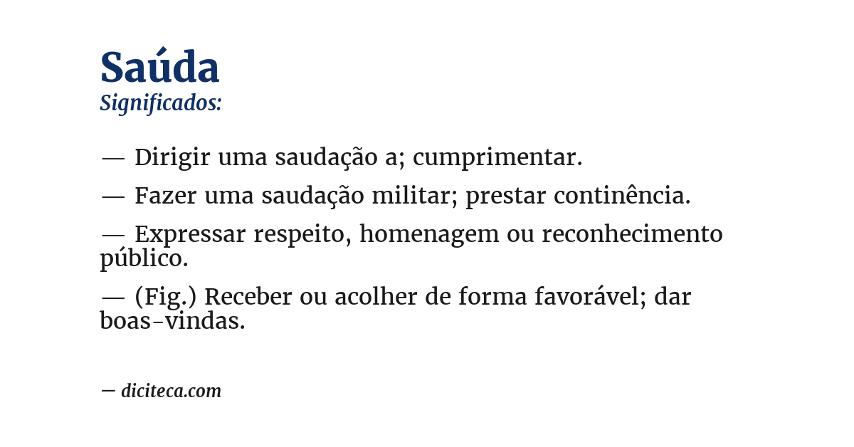 Significado de saúda