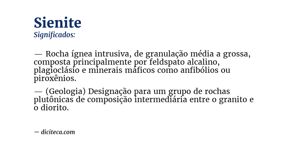 Significado de sienite