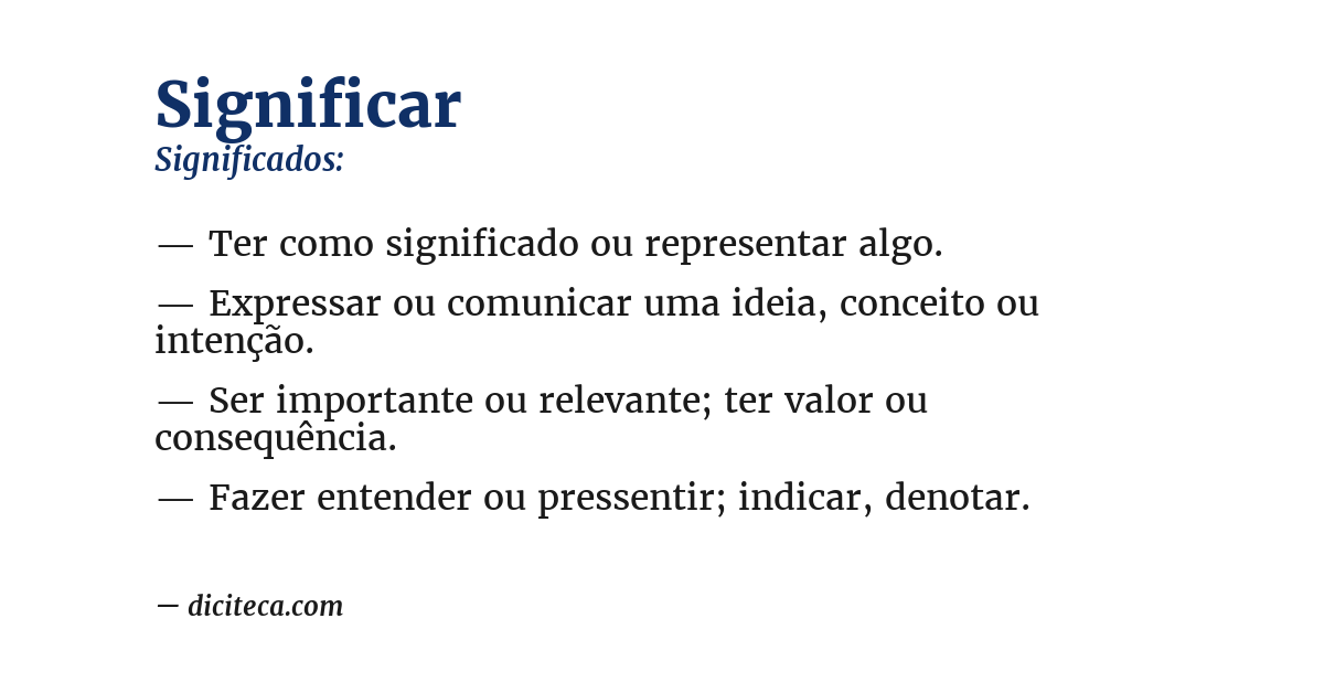Significado de significar