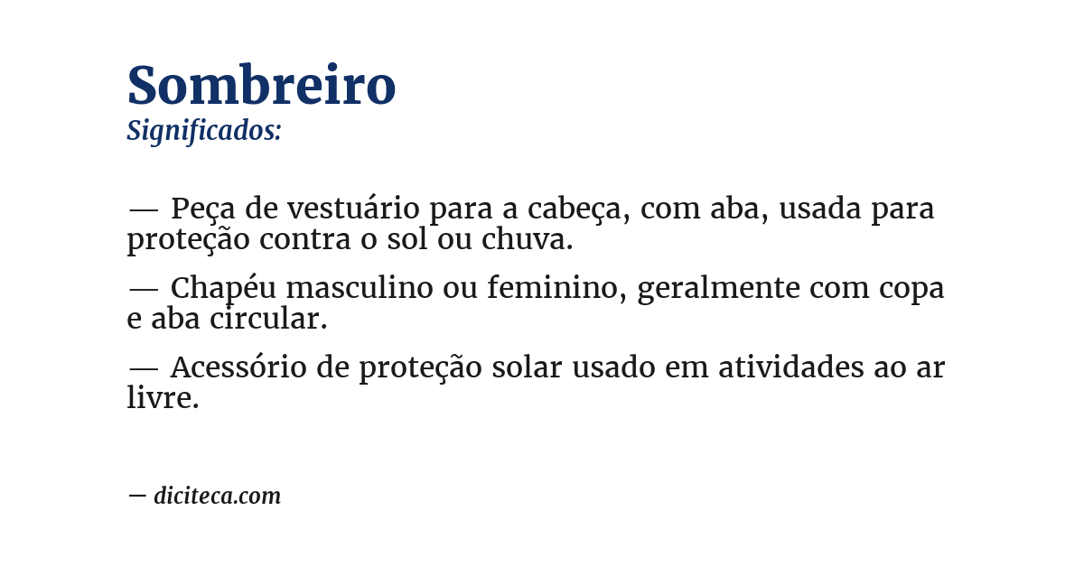 Significado de sombreiro