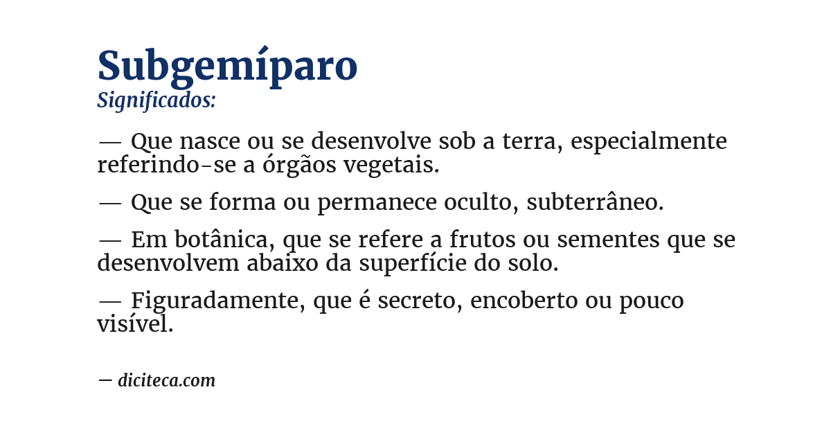 Significado de subgemíparo
