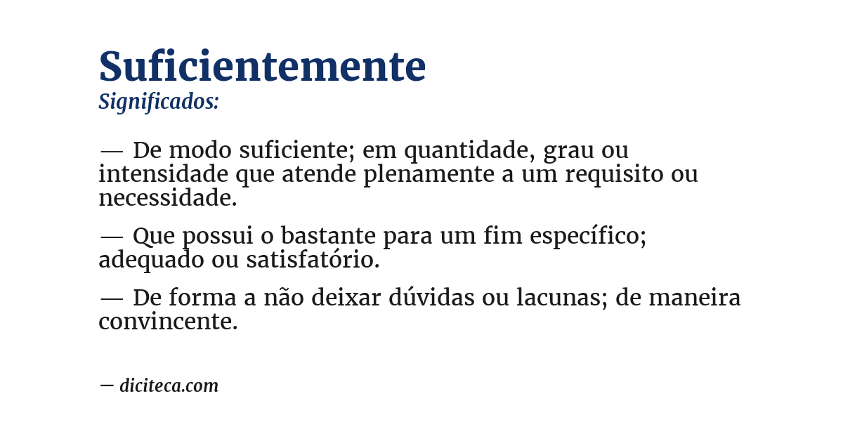 Significado de suficientemente