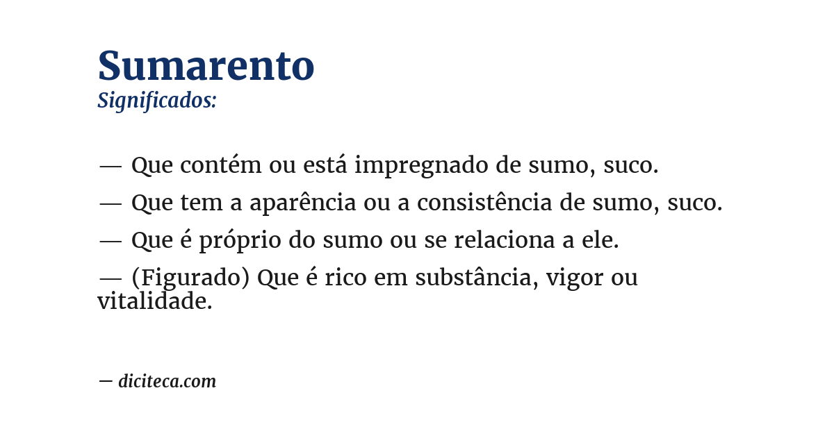 Significado de sumarento