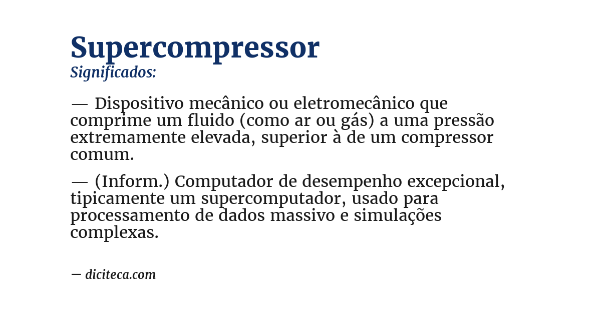 Significado de supercompressor