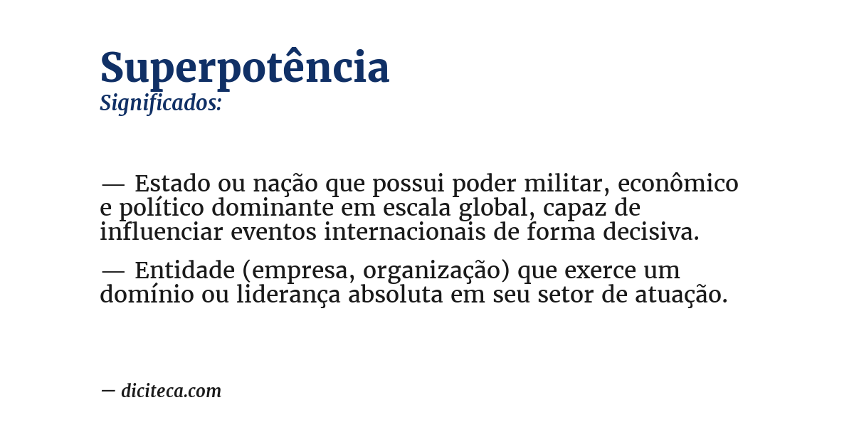 Significado de superpotência