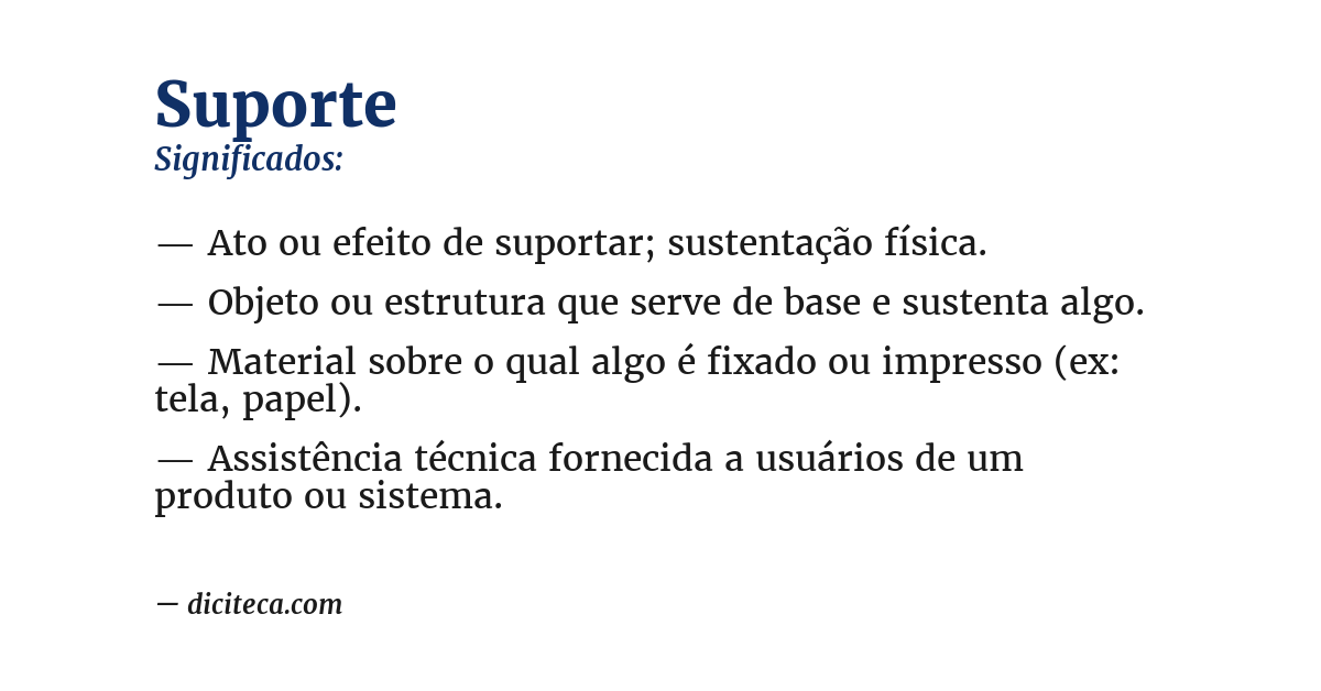 Significado de suporte