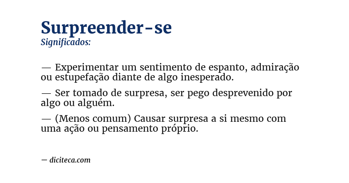 Significado de surpreender-se
