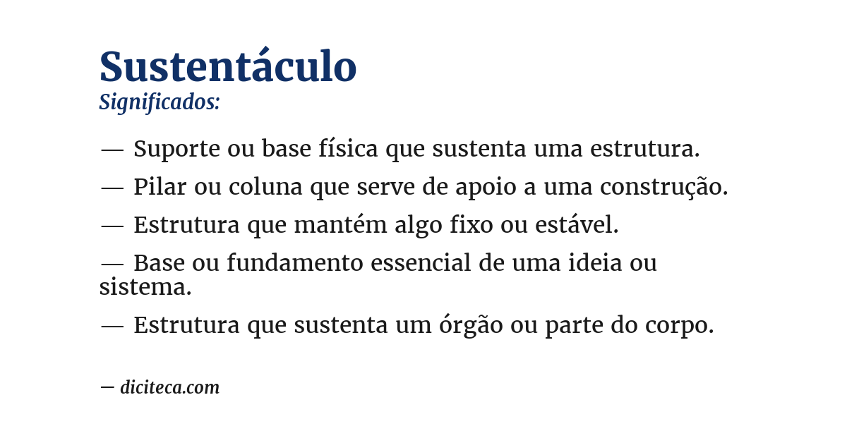 Significado de sustentáculo
