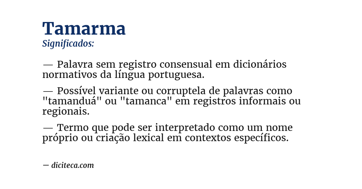 Significado de tamarma