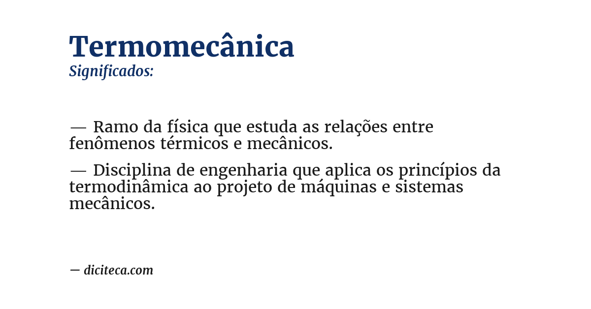 Significado de termomecânica
