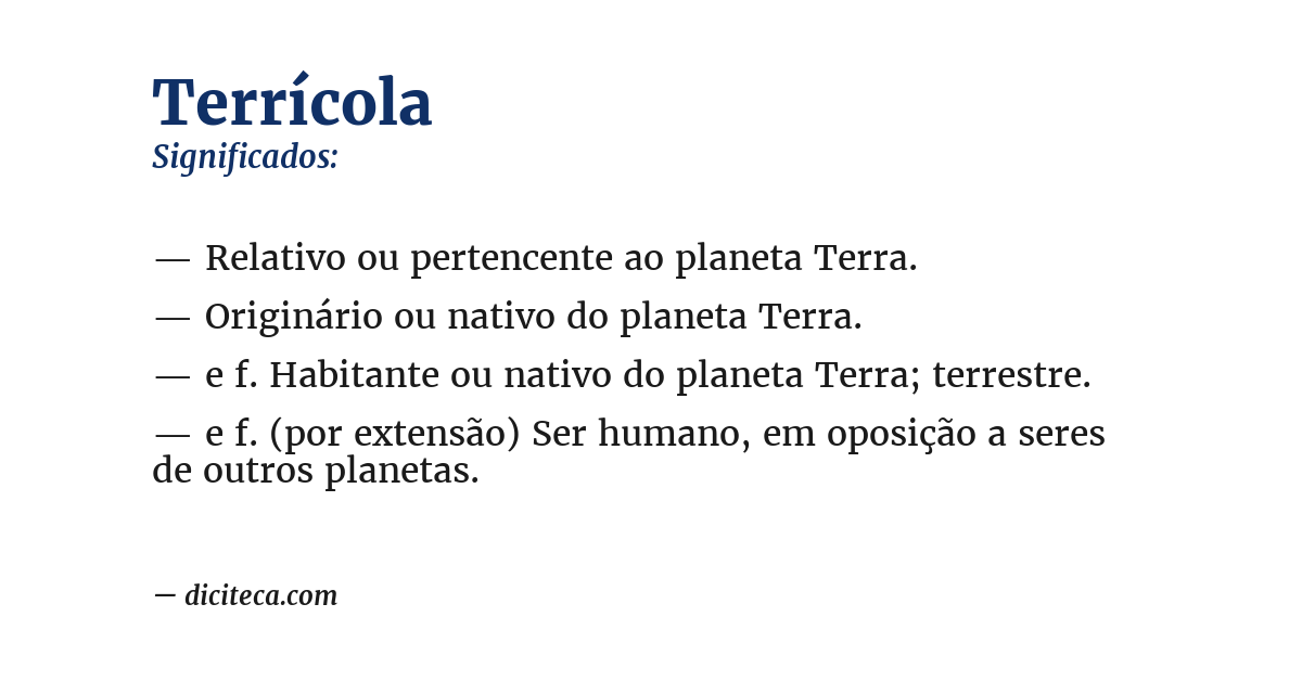 Significado de terrícola
