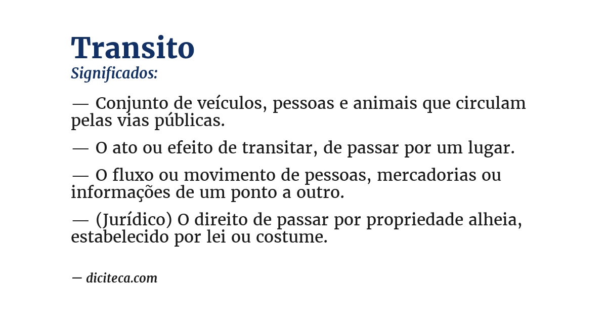 Significado de transito