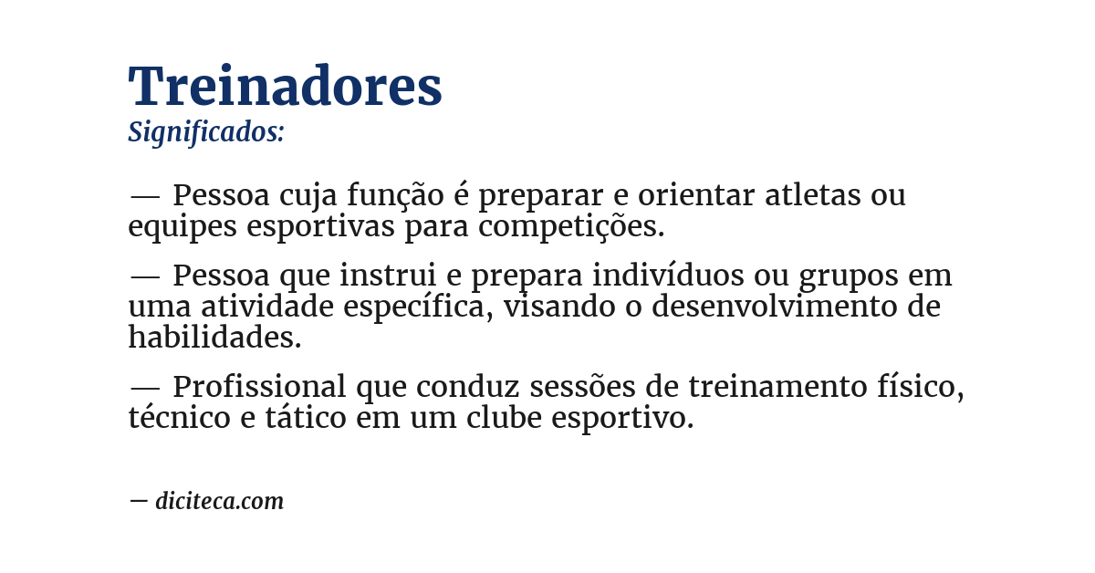 Significado de treinadores