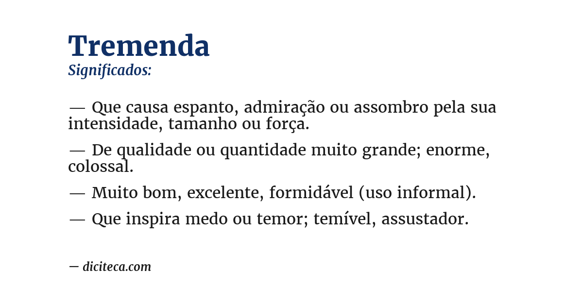 Significado de tremenda