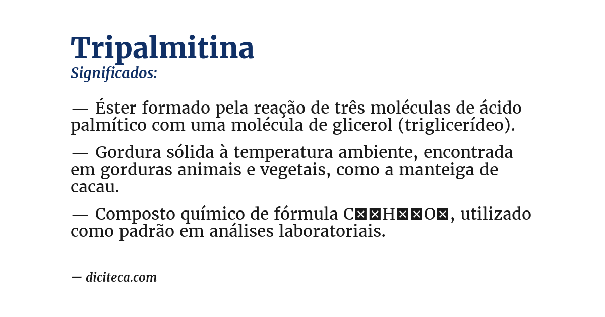 Significado de tripalmitina