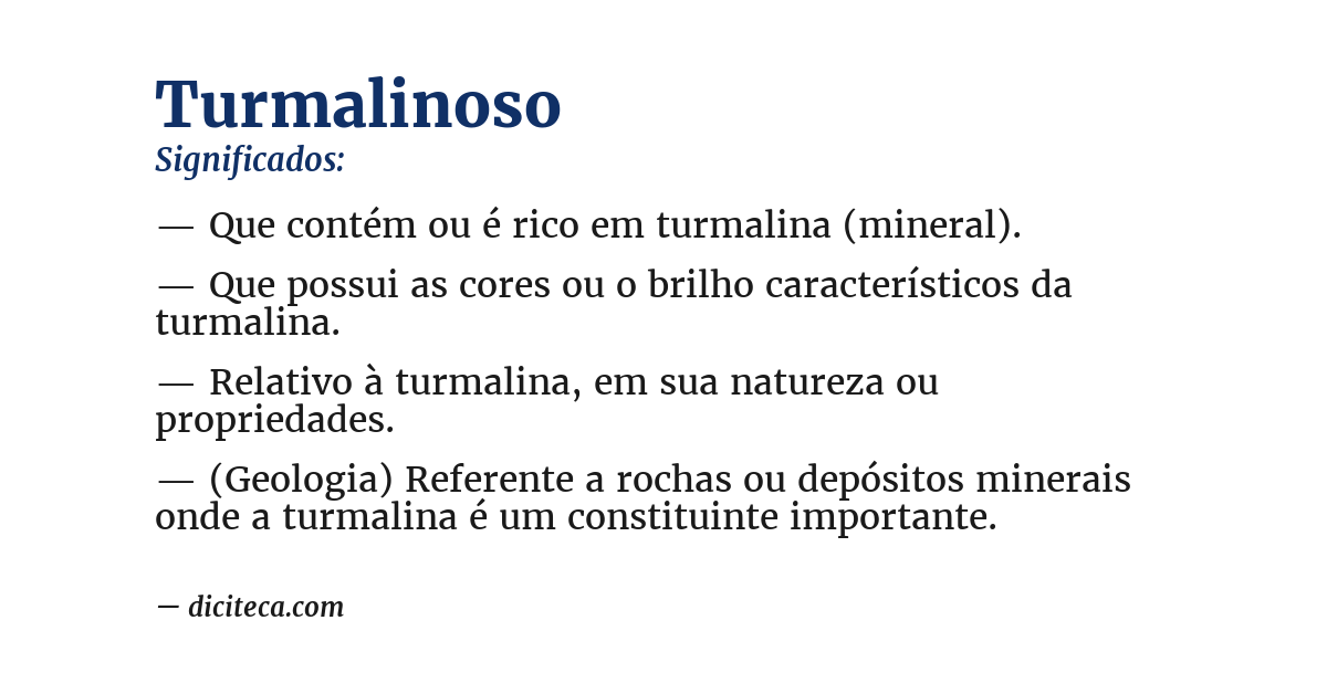 Significado de turmalinoso