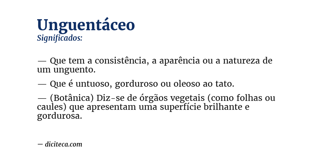 Significado de unguentáceo