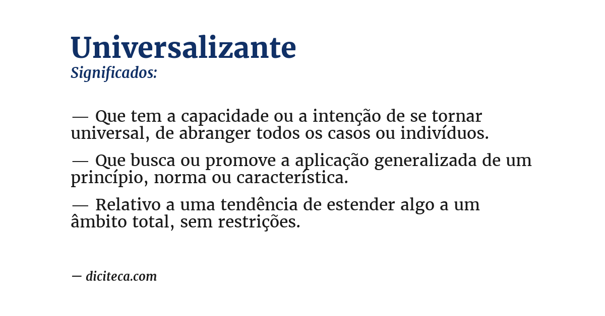 Significado de universalizante