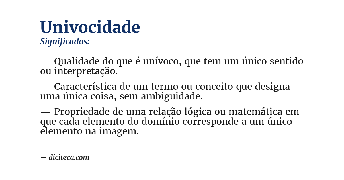 Significado de univocidade