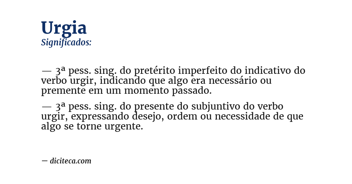 Significado de urgia