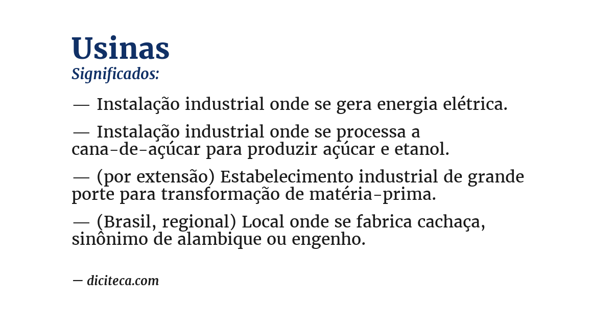 Significado de usinas
