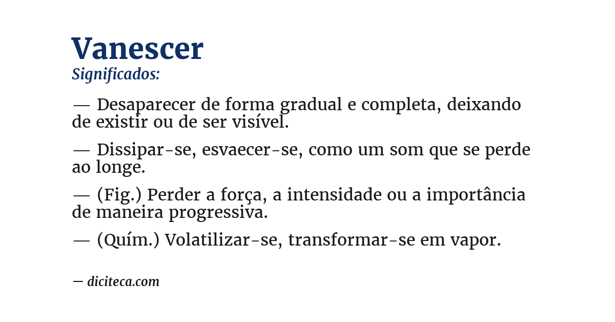 Significado de vanescer