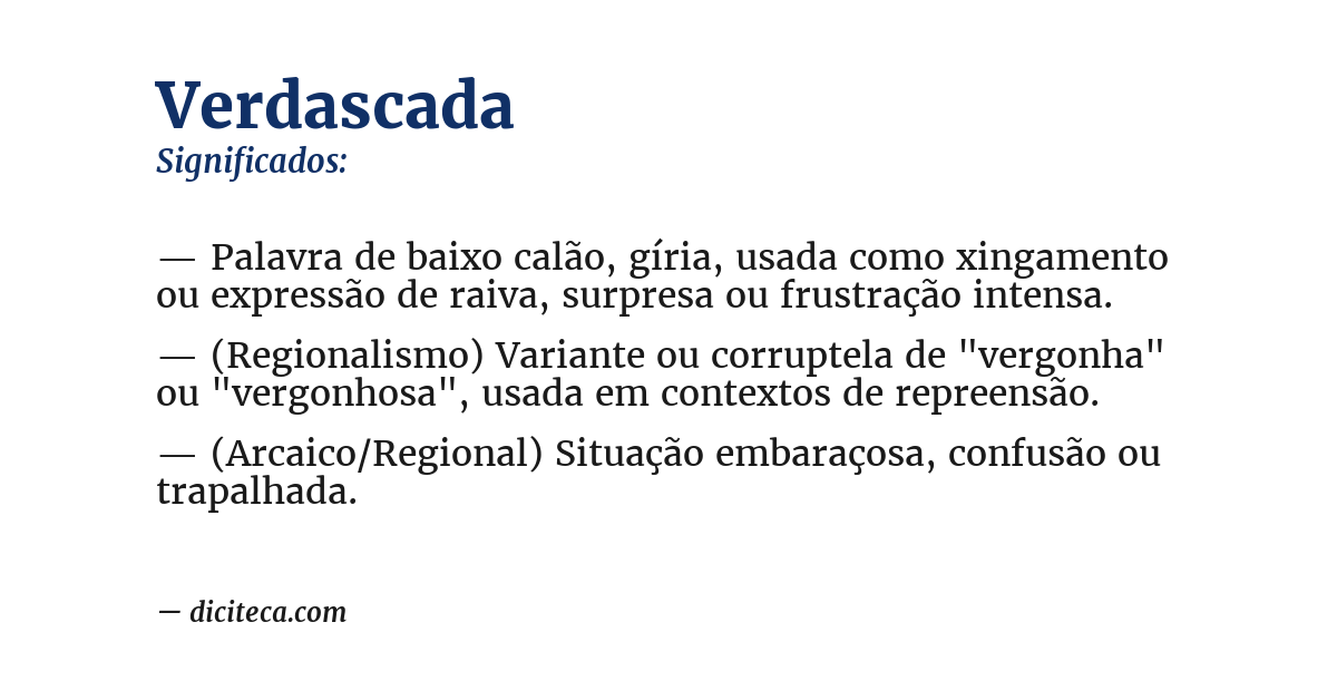 Significado de verdascada