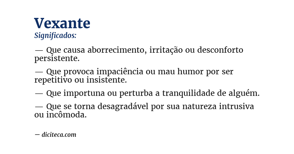 Significado de vexante