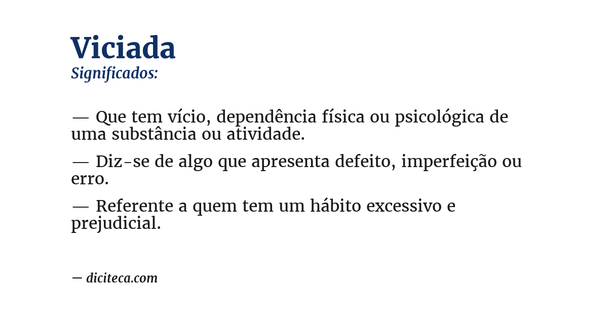 Significado de viciada