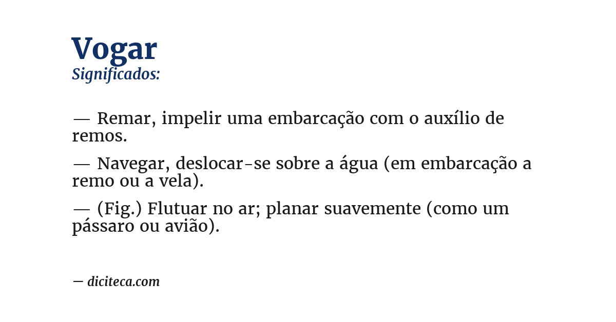 Significado de vogar