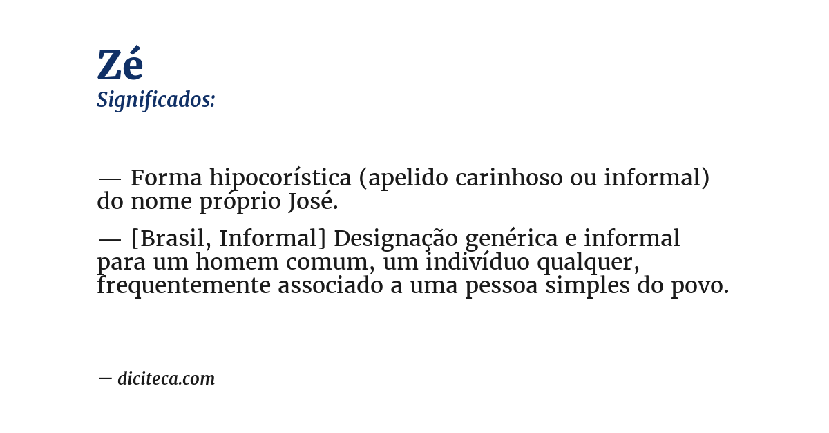 Significado de zé