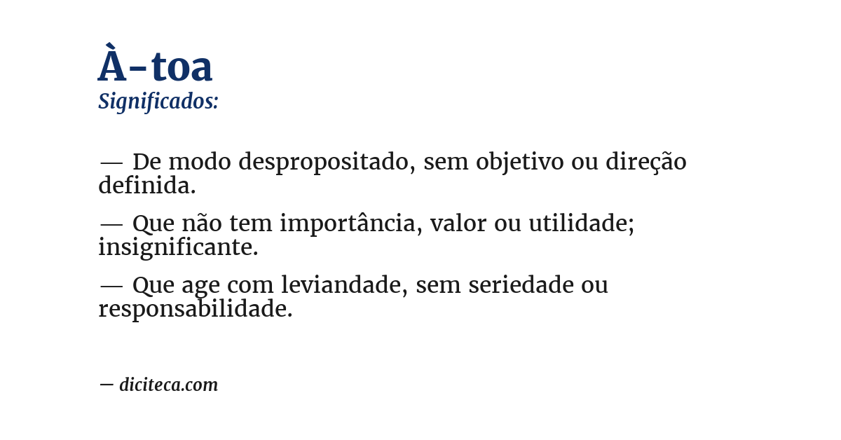 Significado de à-toa