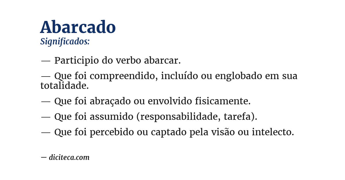 Significado de abarcado