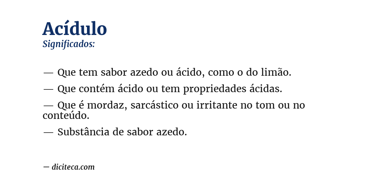 Significado de acídulo