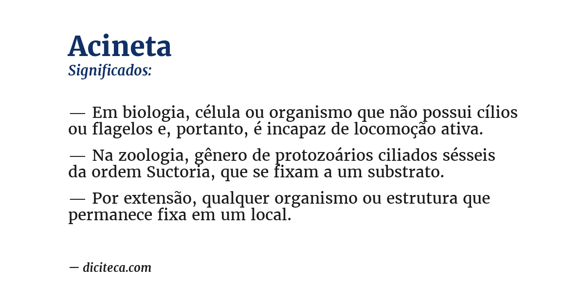 Significado de acineta