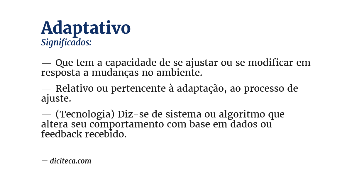 Significado de adaptativo