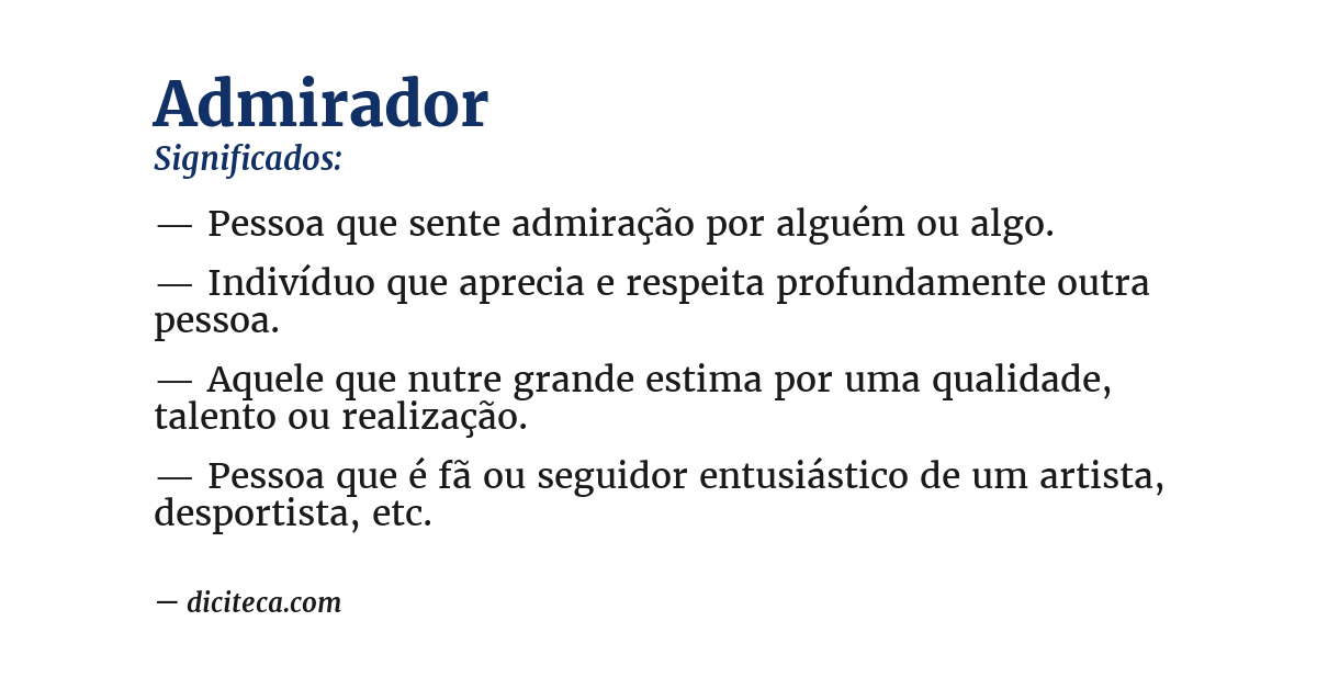 Significado de admirador