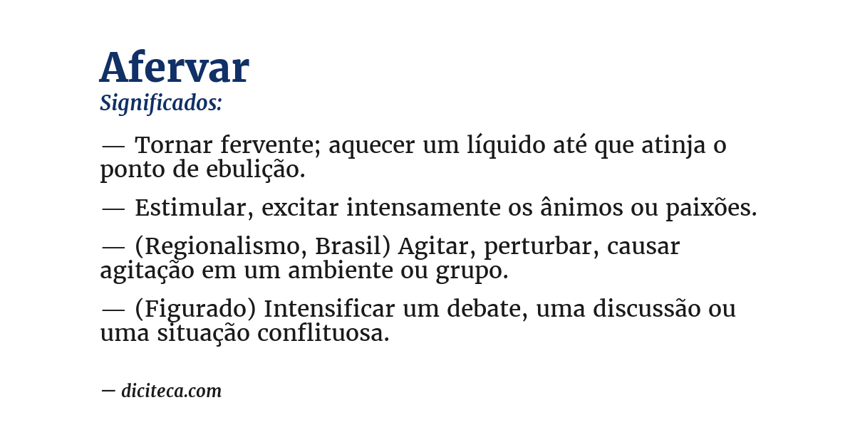Significado de afervar