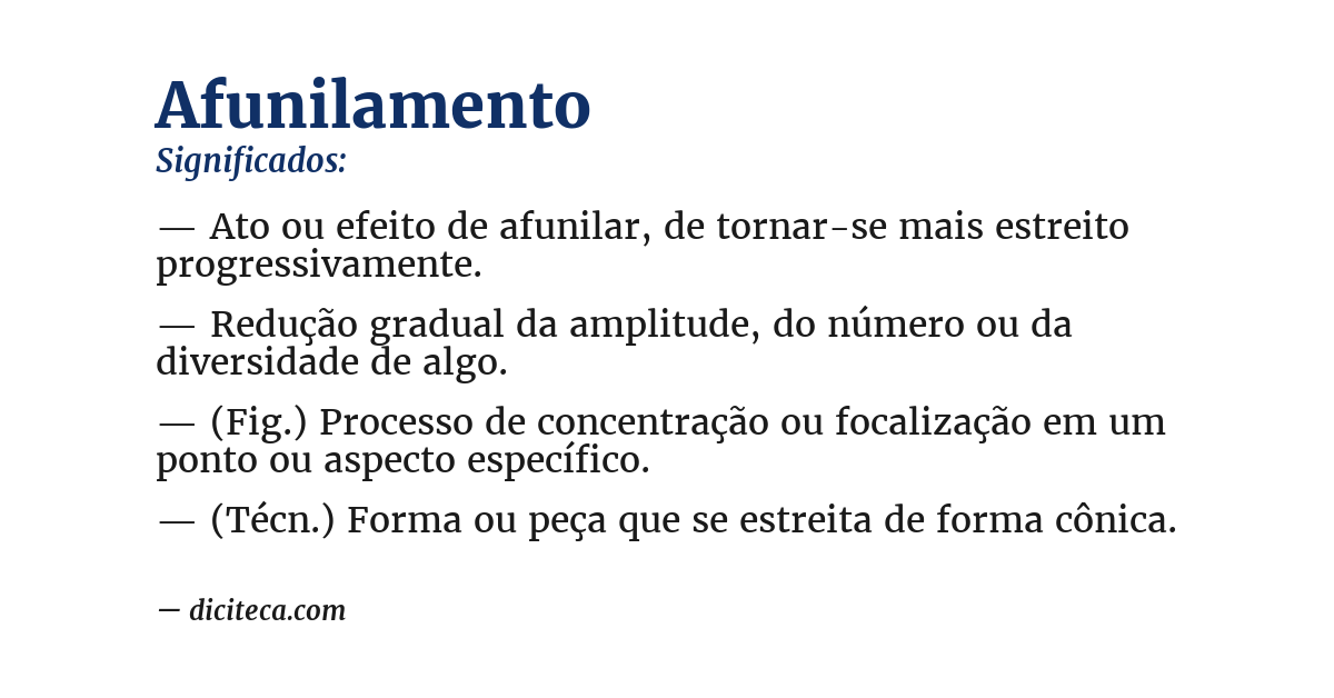 Significado de afunilamento