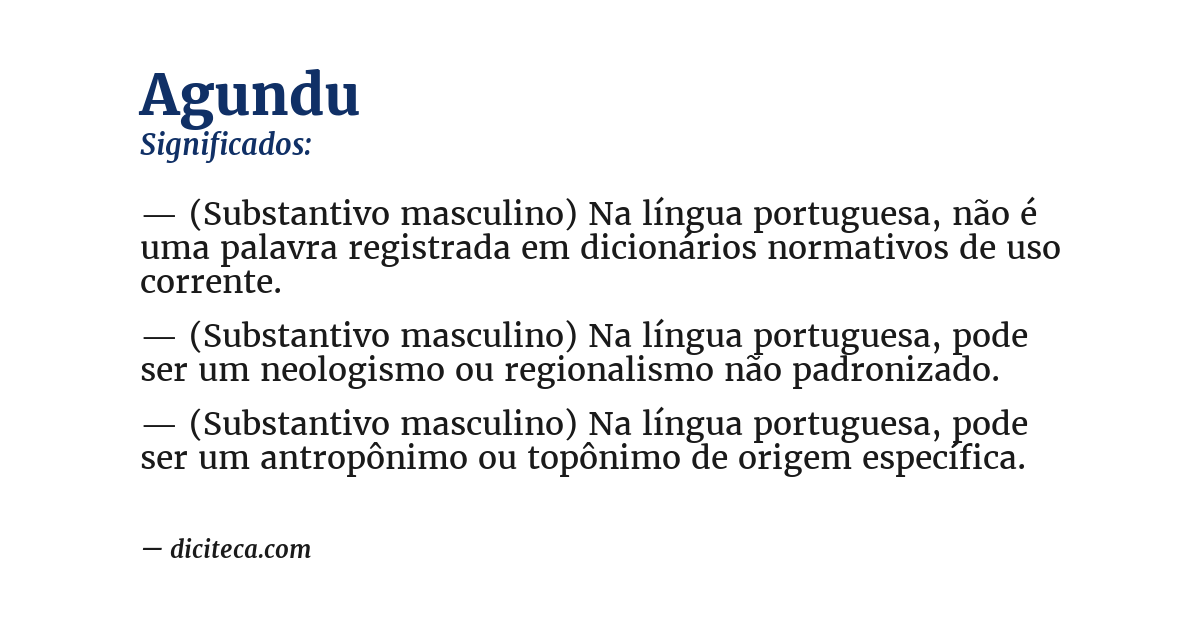 Significado de agundu