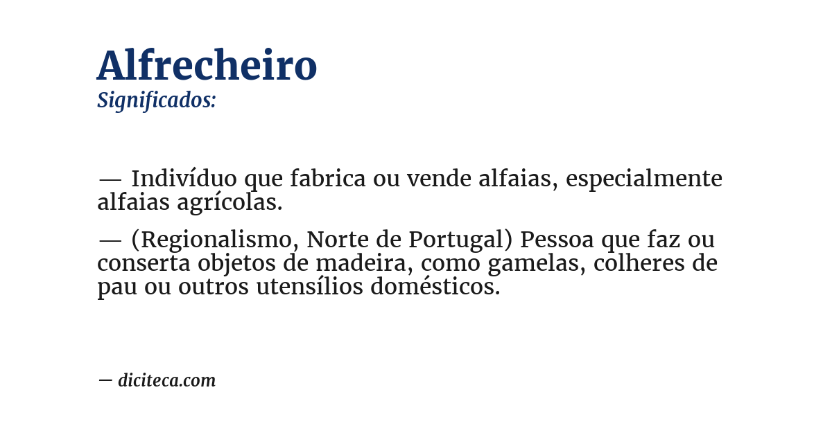Significado de alfrecheiro