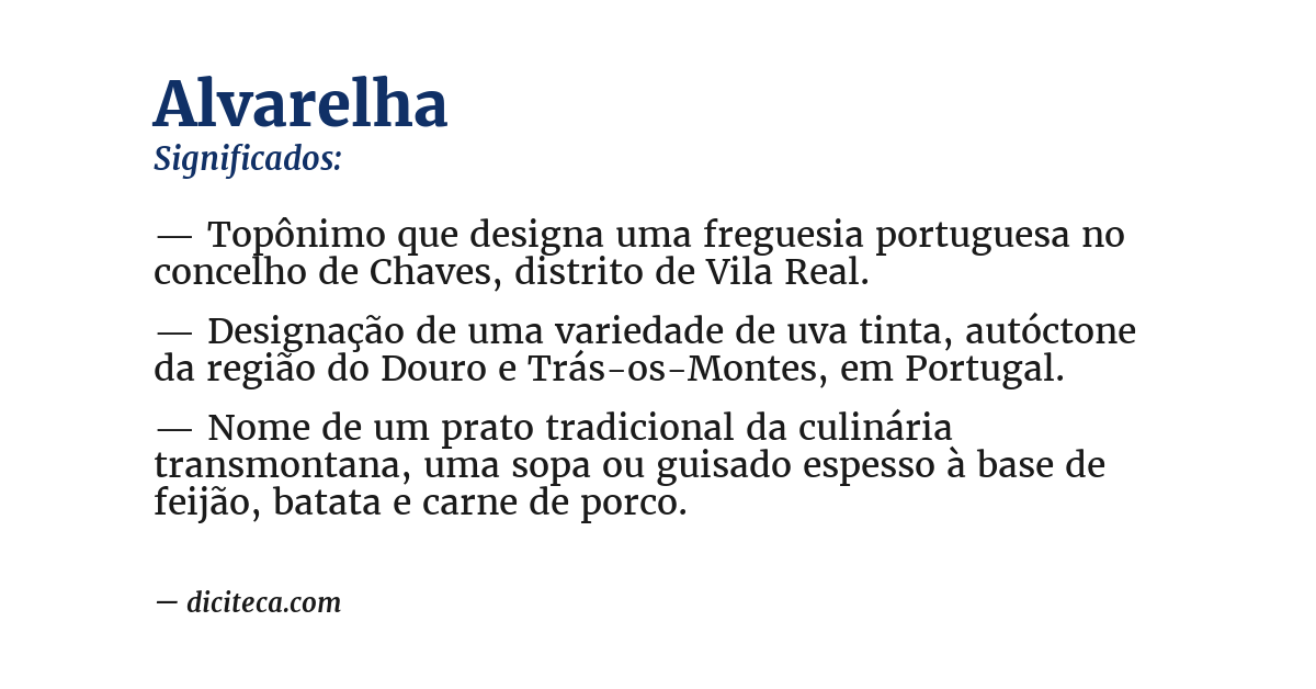 Significado de alvarelha