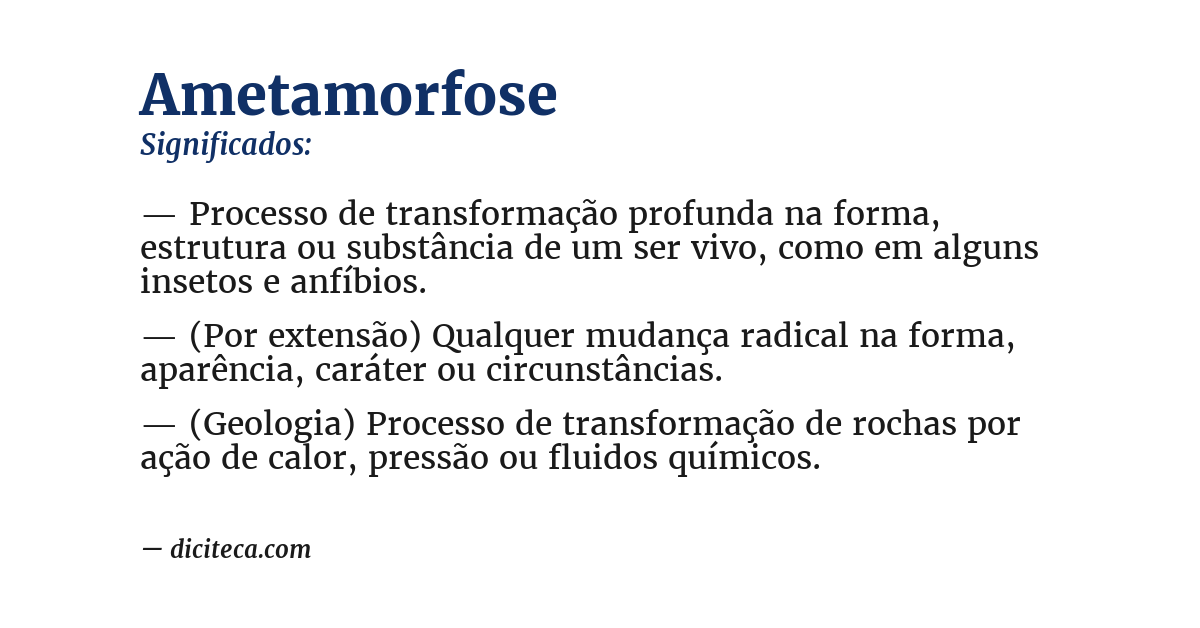 Significado de ametamorfose
