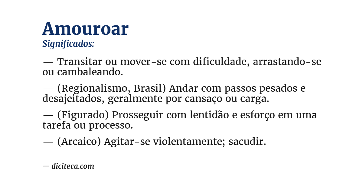 Significado de amouroar